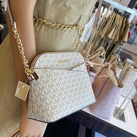 MICHAEL KORS Jet Set Medium Logo Dome Satchel Crossbody 
Powder Blush 
NWT - Picture 5 of 16